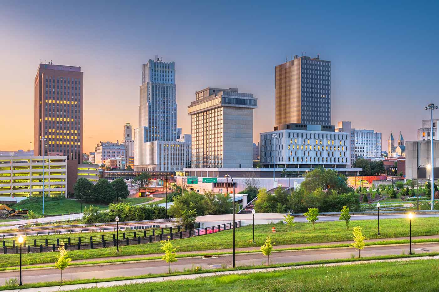 Akron commercial cleaning services near me showing beautiful skyline of Akron, Ohio