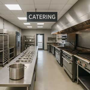 Ohio catering kitchen cleaning services full service cleaners showing kitchen with catering sign