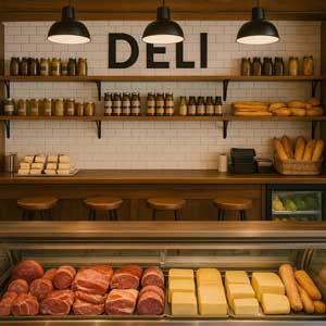 Ohio Deli cleaners and cleaning services showing deli with steaks and cheese.